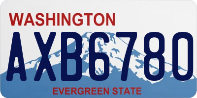 WA license plate AXB6780
