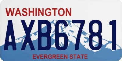 WA license plate AXB6781