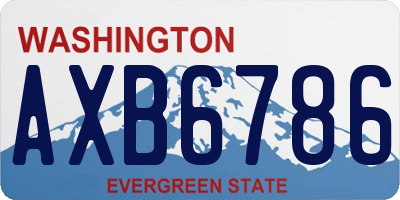 WA license plate AXB6786