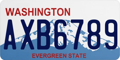 WA license plate AXB6789