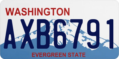 WA license plate AXB6791