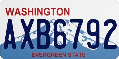 WA license plate AXB6792