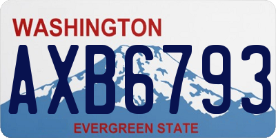 WA license plate AXB6793