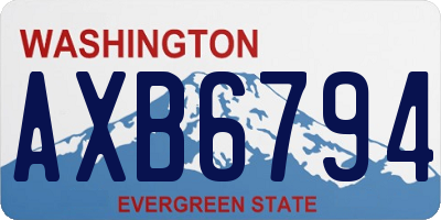WA license plate AXB6794