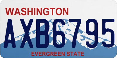 WA license plate AXB6795