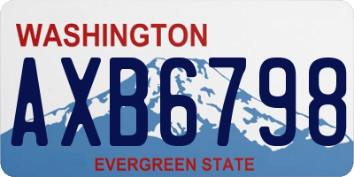 WA license plate AXB6798