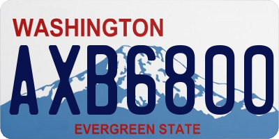 WA license plate AXB6800