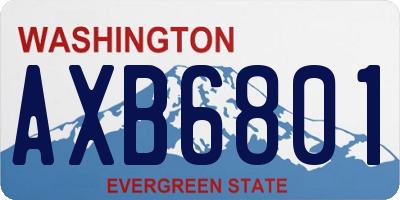 WA license plate AXB6801