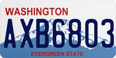 WA license plate AXB6803