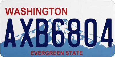 WA license plate AXB6804