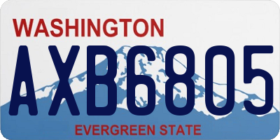 WA license plate AXB6805
