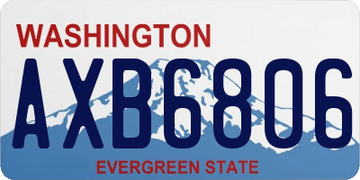 WA license plate AXB6806