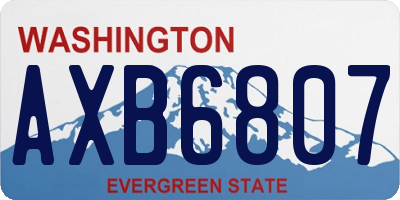 WA license plate AXB6807