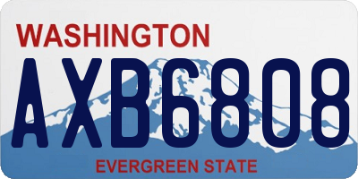 WA license plate AXB6808
