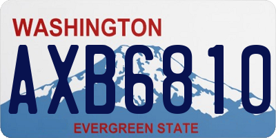 WA license plate AXB6810