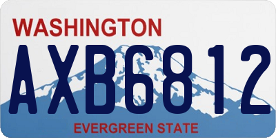 WA license plate AXB6812