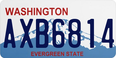 WA license plate AXB6814