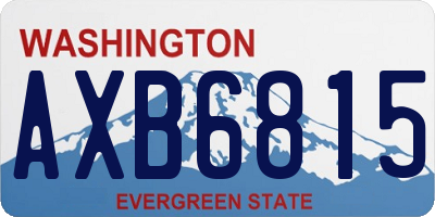 WA license plate AXB6815