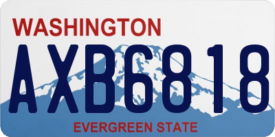 WA license plate AXB6818