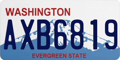 WA license plate AXB6819
