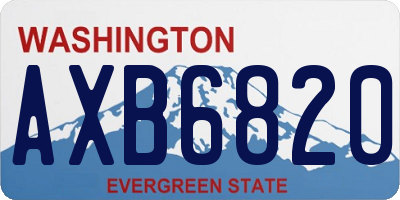 WA license plate AXB6820