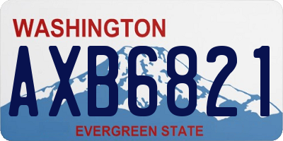 WA license plate AXB6821