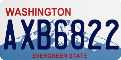 WA license plate AXB6822