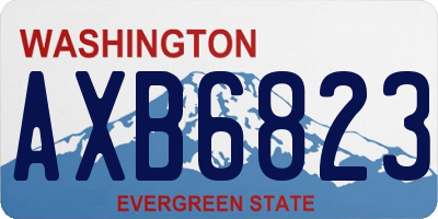 WA license plate AXB6823