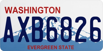 WA license plate AXB6826