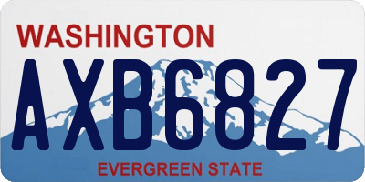 WA license plate AXB6827