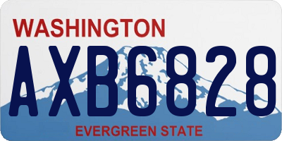 WA license plate AXB6828