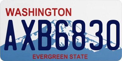WA license plate AXB6830
