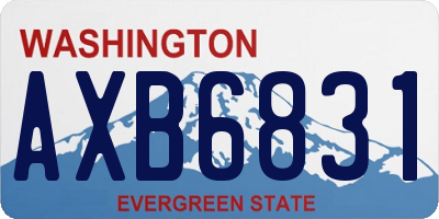 WA license plate AXB6831