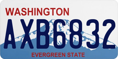 WA license plate AXB6832