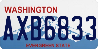 WA license plate AXB6833