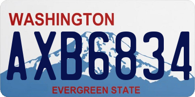 WA license plate AXB6834