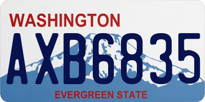 WA license plate AXB6835