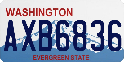 WA license plate AXB6836