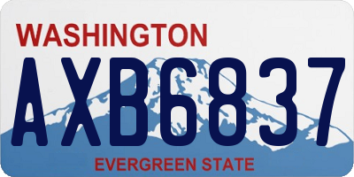 WA license plate AXB6837