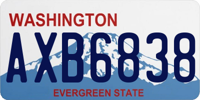WA license plate AXB6838