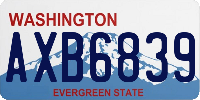 WA license plate AXB6839