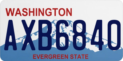 WA license plate AXB6840