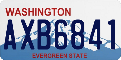 WA license plate AXB6841