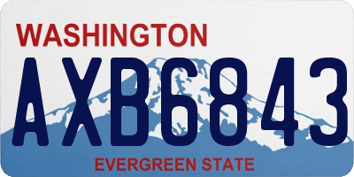 WA license plate AXB6843