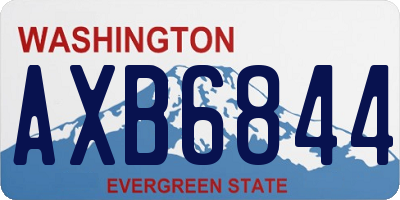 WA license plate AXB6844