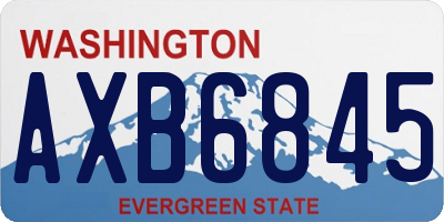 WA license plate AXB6845