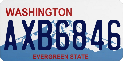WA license plate AXB6846