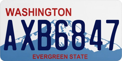 WA license plate AXB6847