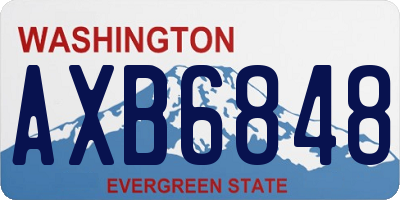 WA license plate AXB6848