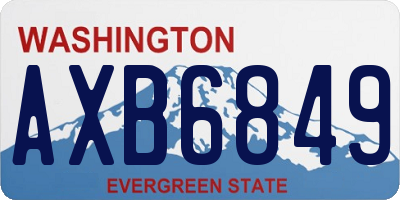 WA license plate AXB6849